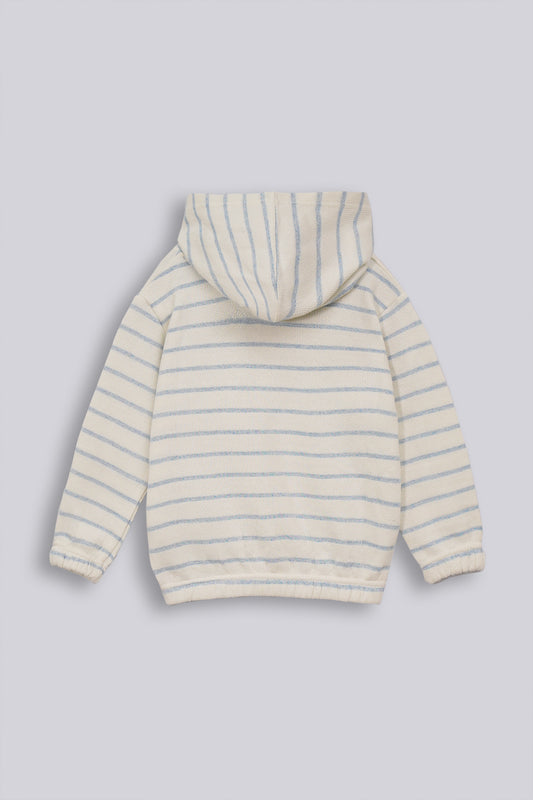 Girls Jacquard Striped Hoodie
