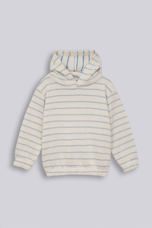 Girls Jacquard Striped Hoodie