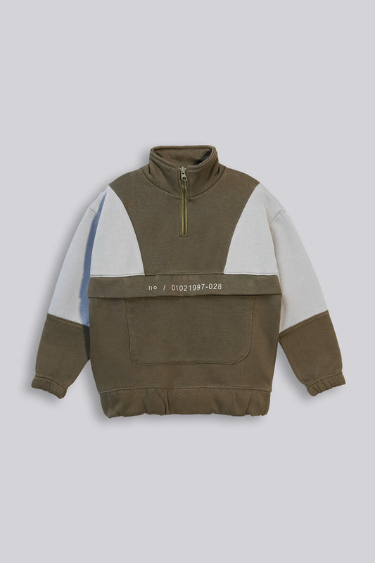 Boys Contrast Panel Zip-up Upper