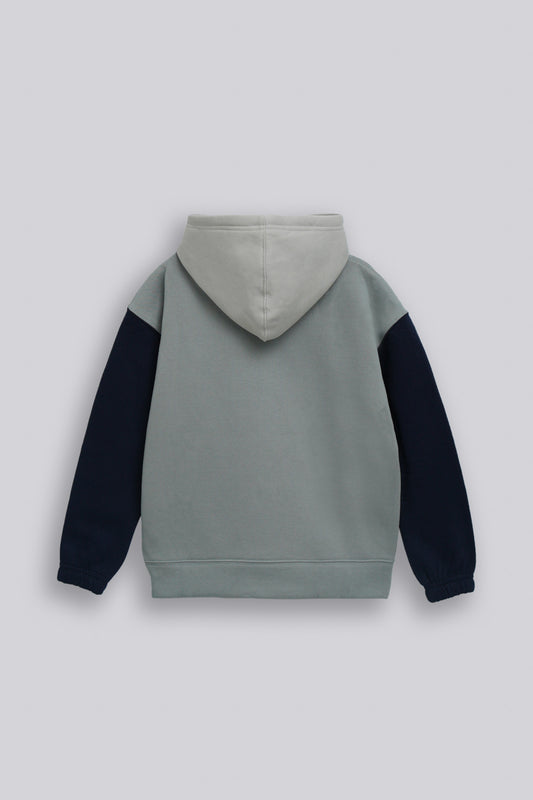 Boys Loose Fit Color Blocking Hoodie