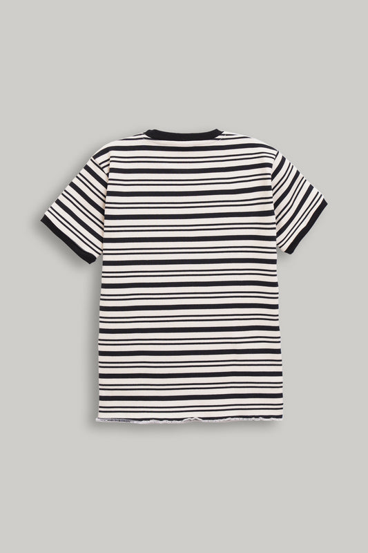 Girls Regular Fit Ribbed Tee