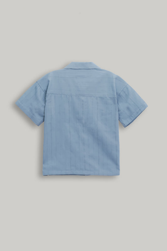 Boys Resort Collor Textured Shirt