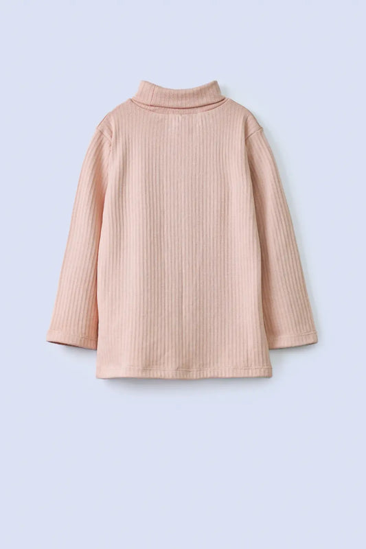 Girls Ribbed High Neck