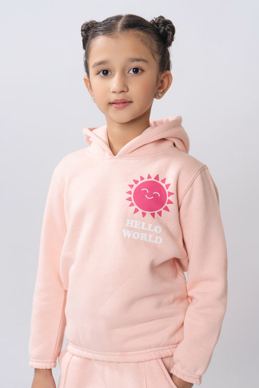 Hello World Graphic Girls Hoodie