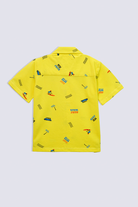 Printed Boys Resort Collar Shirt