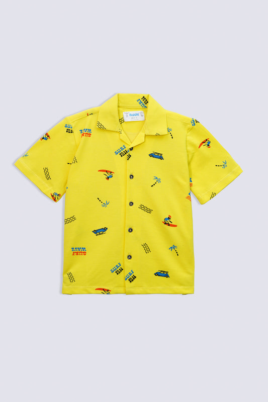 Printed Boys Resort Collar Shirt
