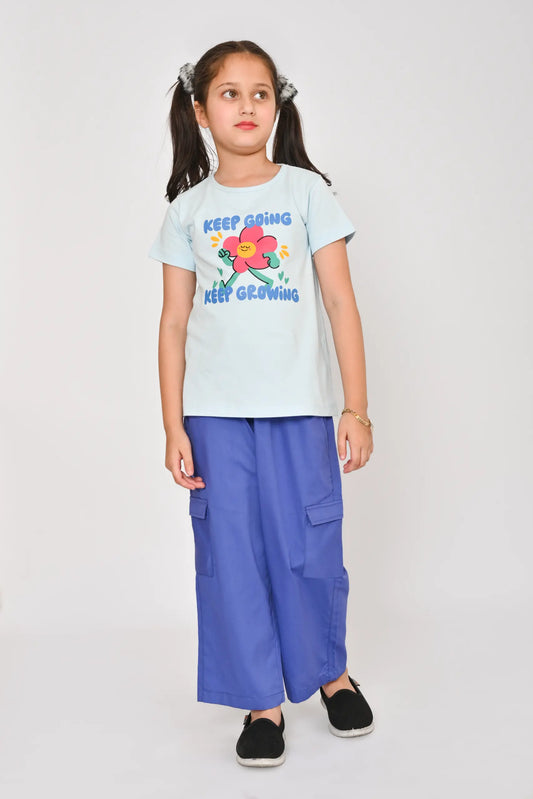 Flower Graphic Girls Suit