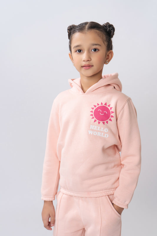 Hello World Graphic Girls Hoodie