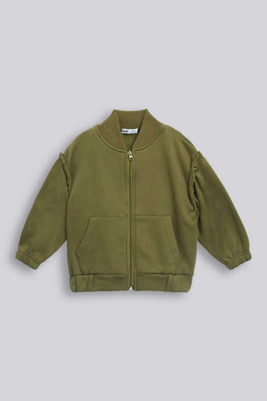 Girls Loose Fit Zip up Upper