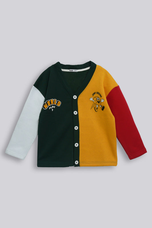 Boys Color Blocking Cardigan