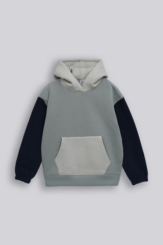 Boys Loose Fit Color Blocking Hoodie