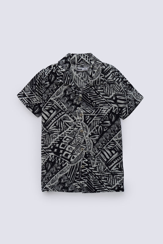 Boys Resort Collar Linen Shirt