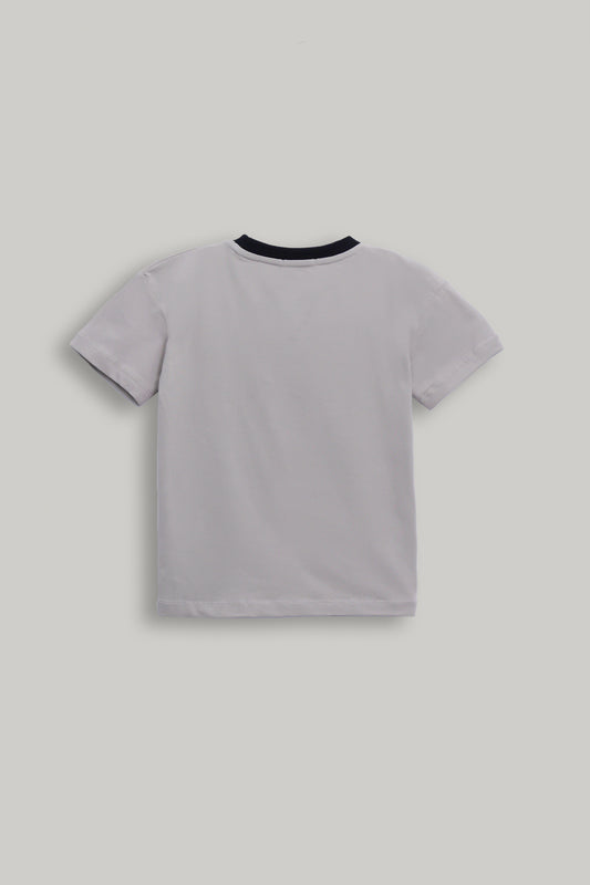 Boys Contrast Rib Graphic Tee