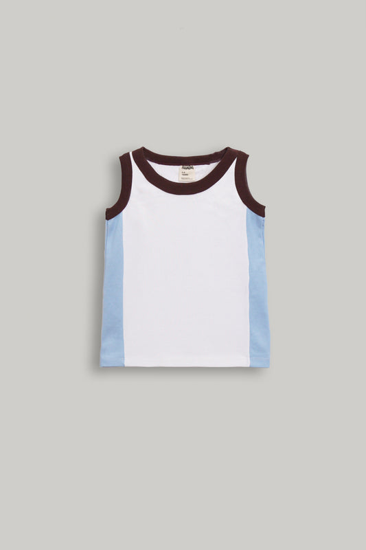 Girls Color Blocking Ribbed Tank Top