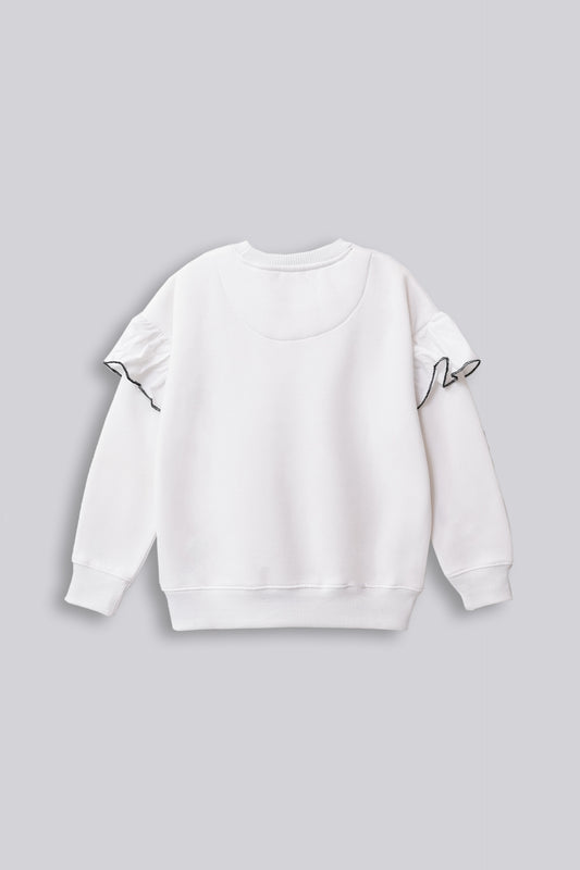 Girls Loose Fit Sweatshirt With Frill