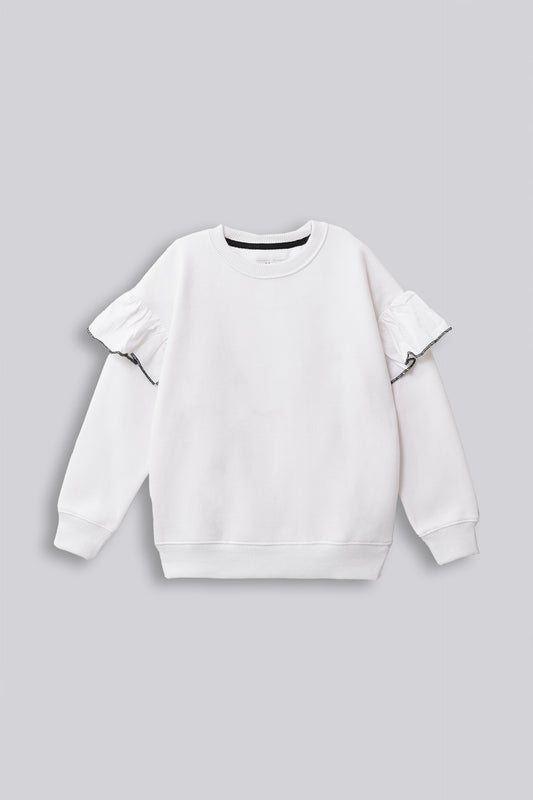 Girls Loose Fit Sweatshirt With Frill
