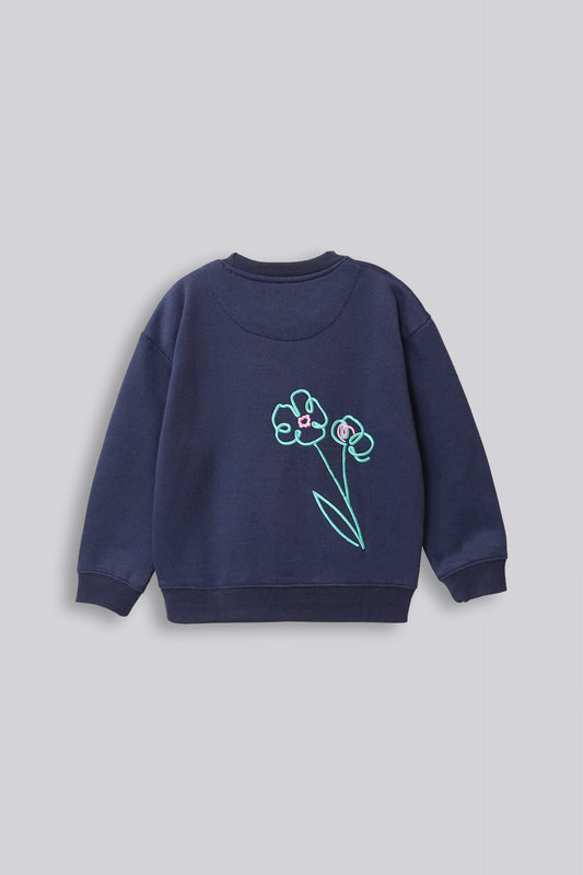Girls Loose Fit Embellished Sweatshirt