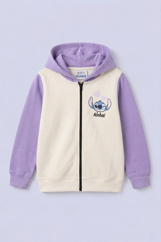Aloha Printed Zipper Hoodie