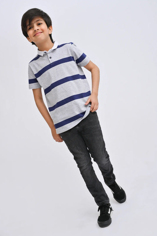 Boys Striper Polo