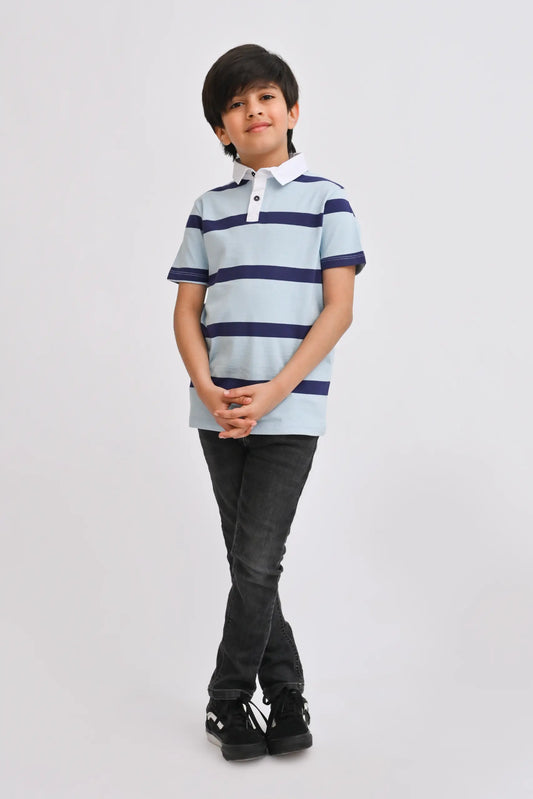 Boys Slub Striper Polo