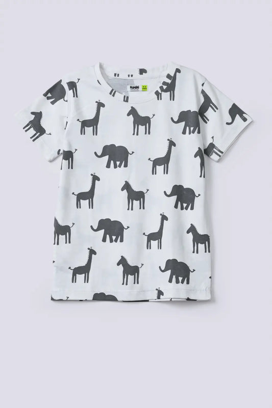 Boys Animal Printed T-Shirt