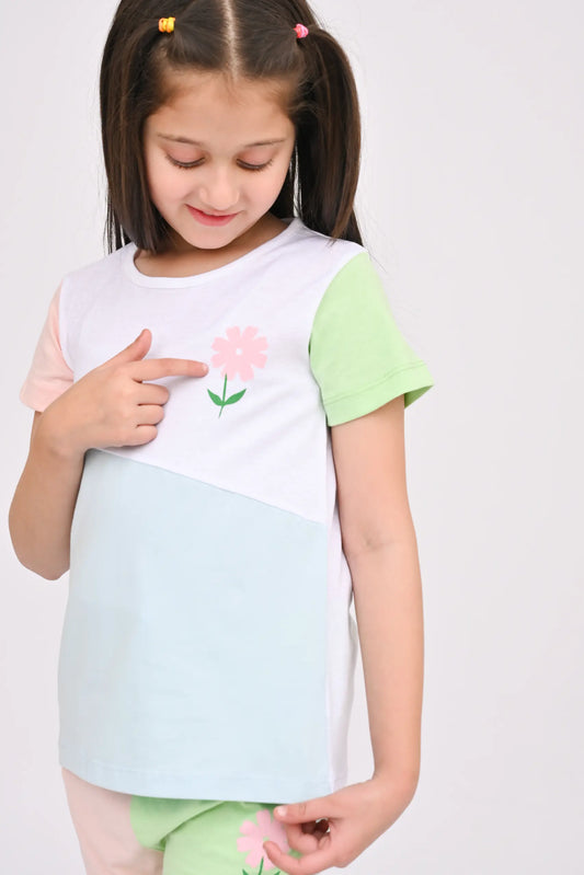 Color Blocking Girls T-Shirt