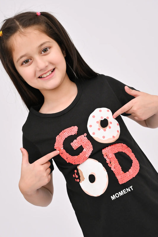 Embellished Graphic Girls T-Shirt