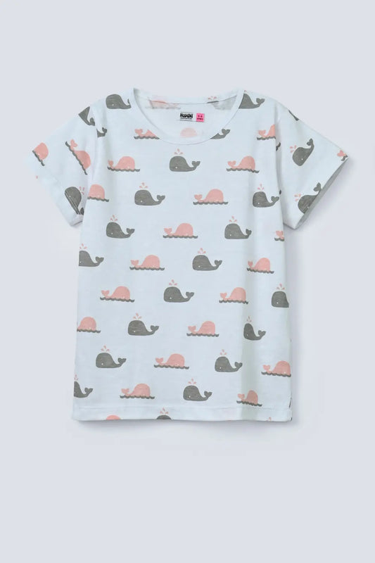 Girls Dolphin Printed T-Shirt