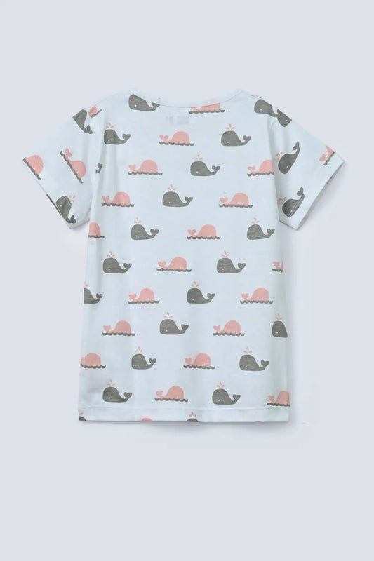 Girls Dolphin Printed T-Shirt