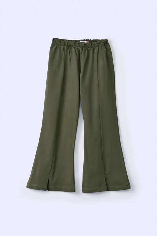 Flared Fit Trouser With Front Slit