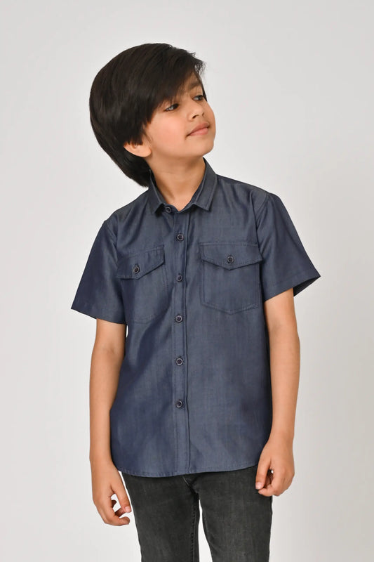 Light weight denim boys shirt