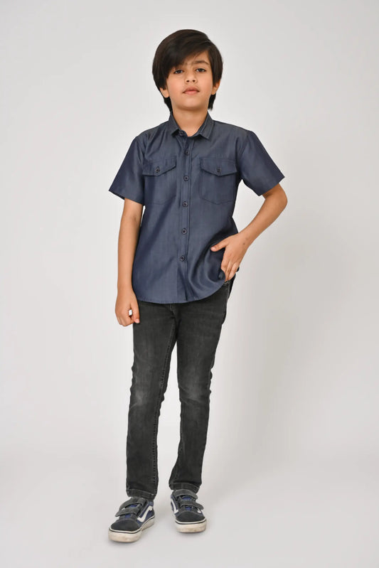 Light weight denim boys shirt