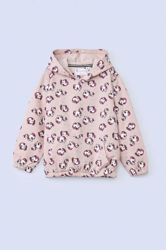 Girls Printed Hoodie