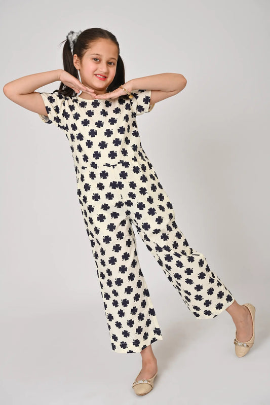 Girls Printed Jumpsuit