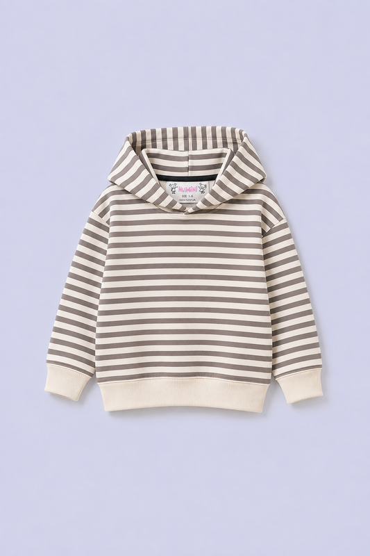 Cropped Striper Girls Hoodie