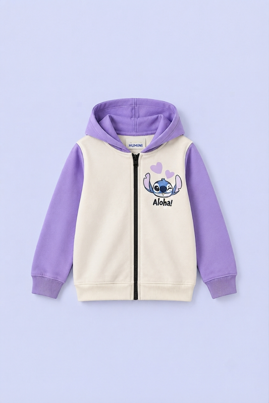 Aloha Printed Zipper Hoodie