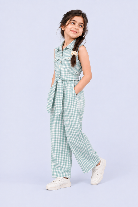 Micro Check Jumpsuit