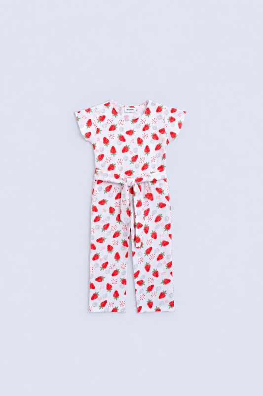 Strawberry Print - Girls Jumpsuit